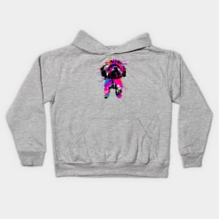 Fluffy Havanese Stencil Illustration Kids Hoodie